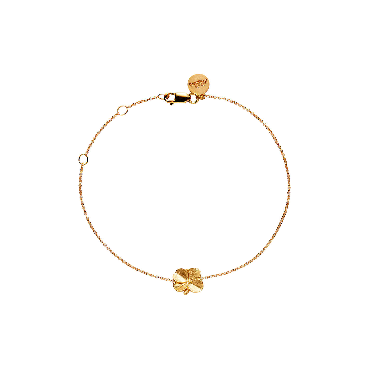 Firkløver armb&aring;nd, forgyldt