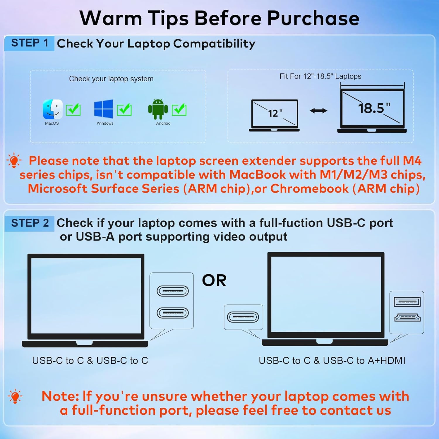 Laptop Screen Extender  15.6 FHD Laptop Monitor Extender  Triple Portable Monitor for 12-18.5 Laptops  Plug & Play  360° Rotation Screen  Compatible with MacOS/Wins/Switch/Surface