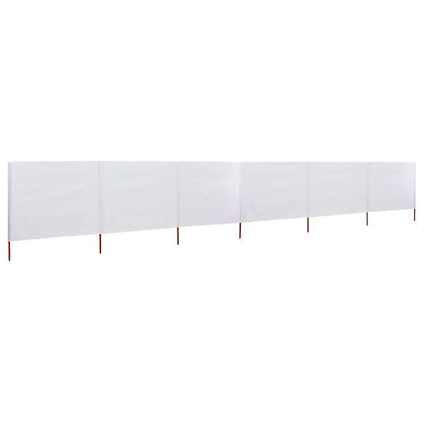 Brises-vue paravent 6 panneaux tissu 800 tissu blanc Helloshop26