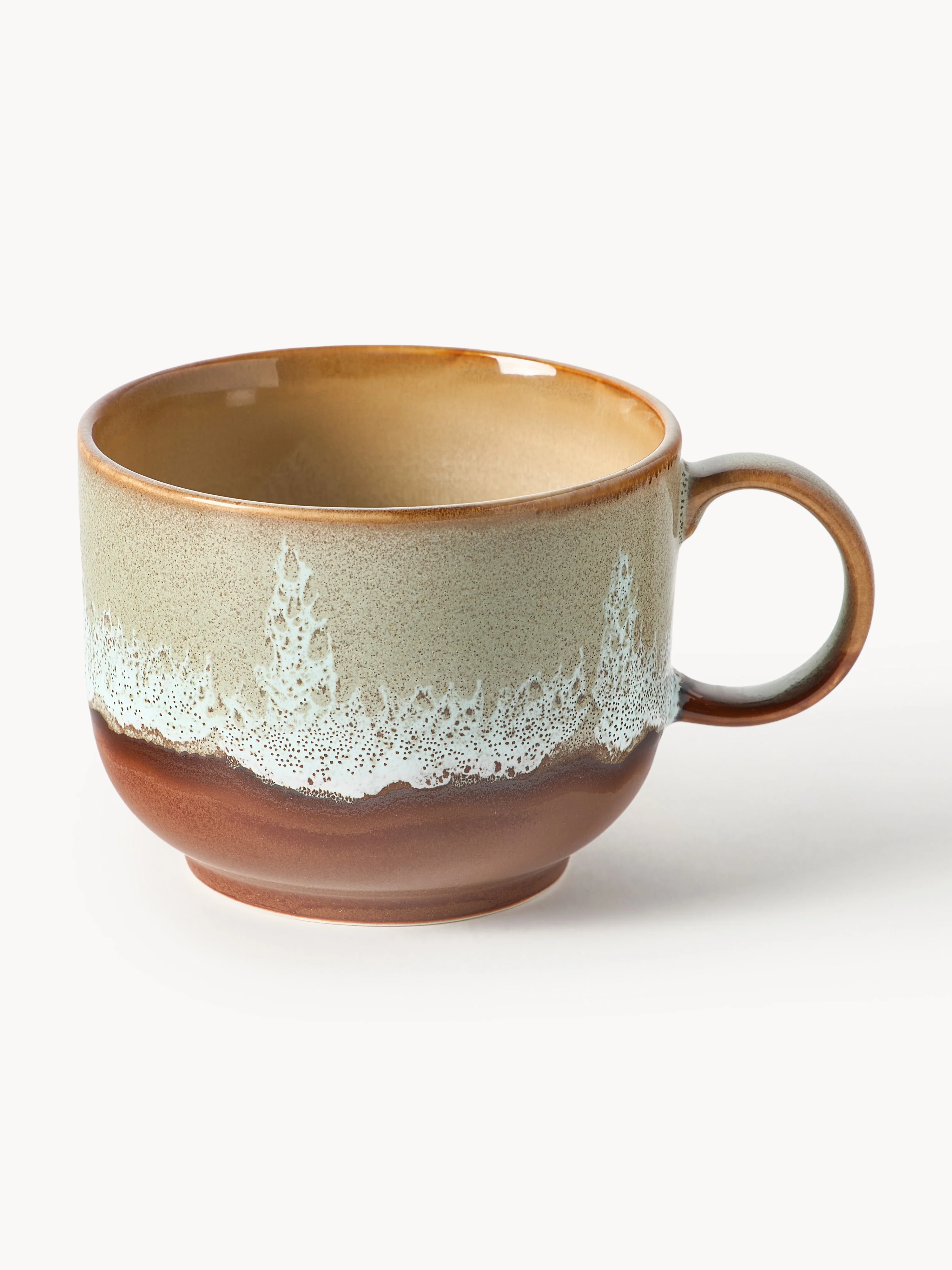 Handgefertigte Tasse 70's mit Reaktivglasur
