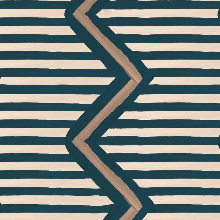 Catchii Behang Ikat Oez Zigzag Blue