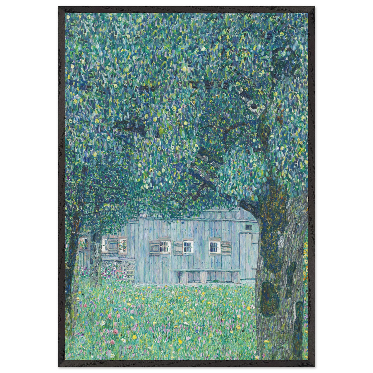 Artfulprints Poster met Lijst Gustav Klimt - Farmhouse in upper Austria  - 70x100 cm - Donkergroen
