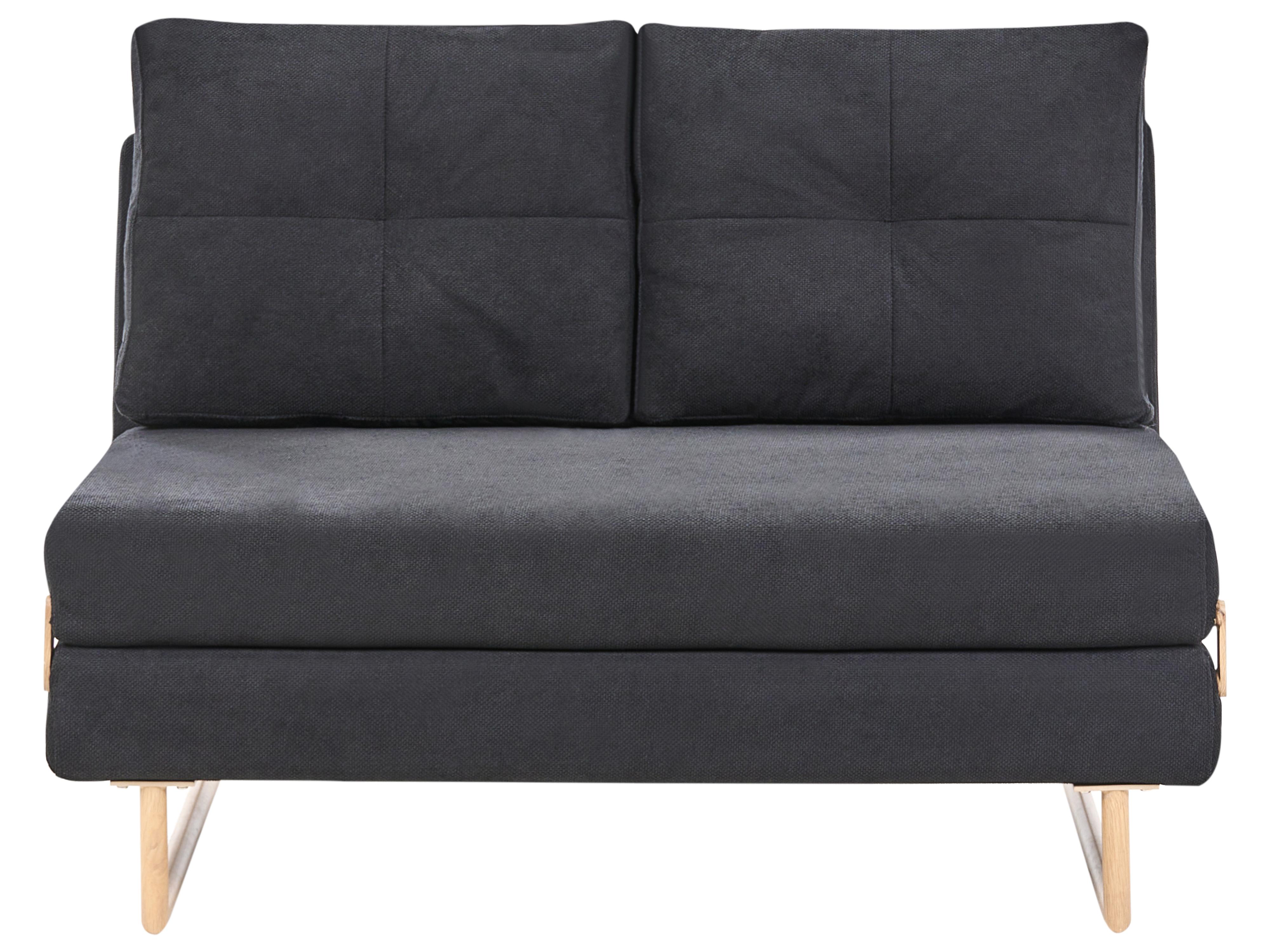 Sofa Bed 2 Seater JERSLEV Fabric Black