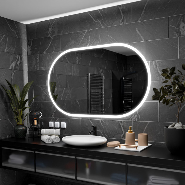 Lustro Z Oświetleniem Led Hamburg - 80Cm, 50Cm