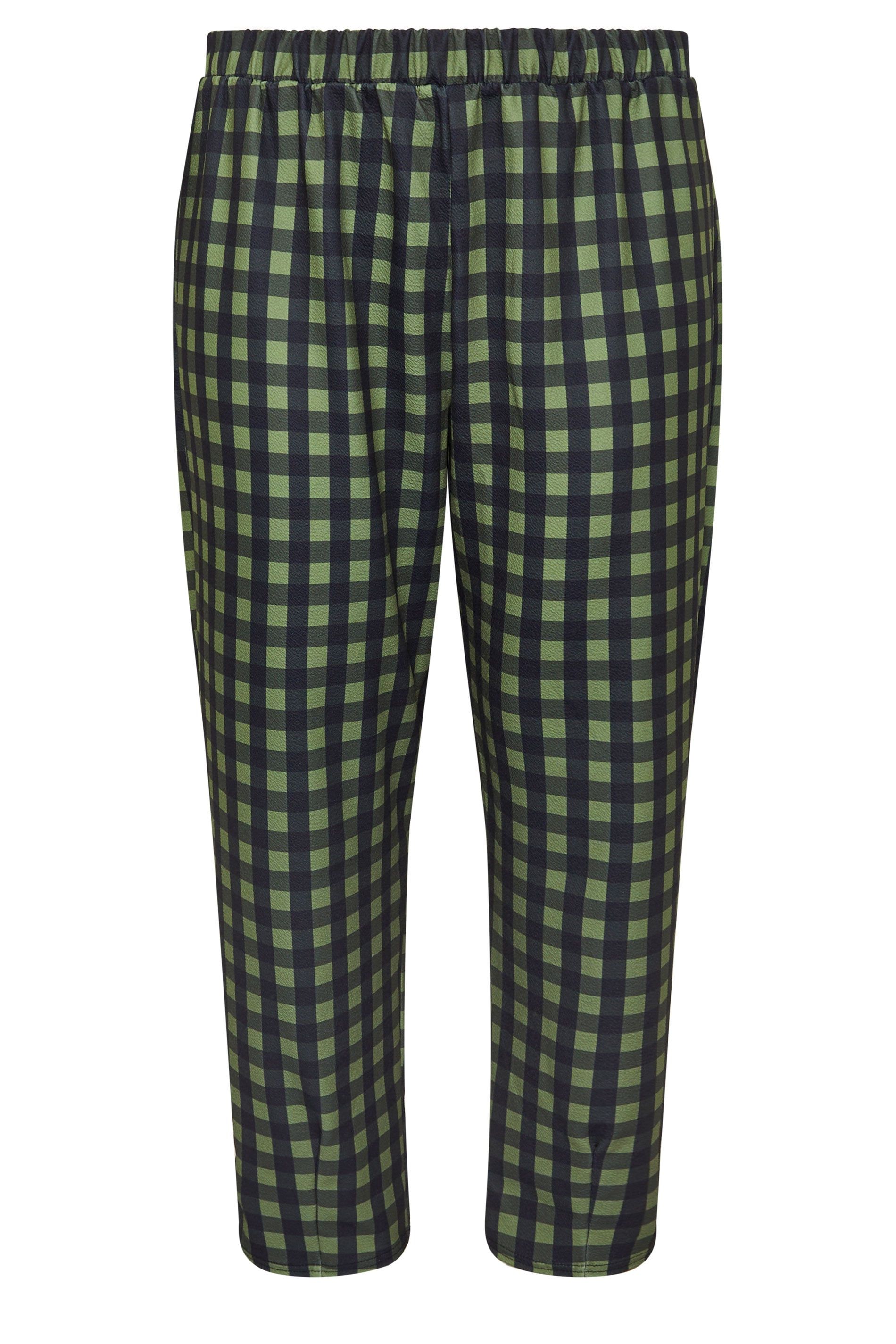 Yours Gingham Barrel Trousers