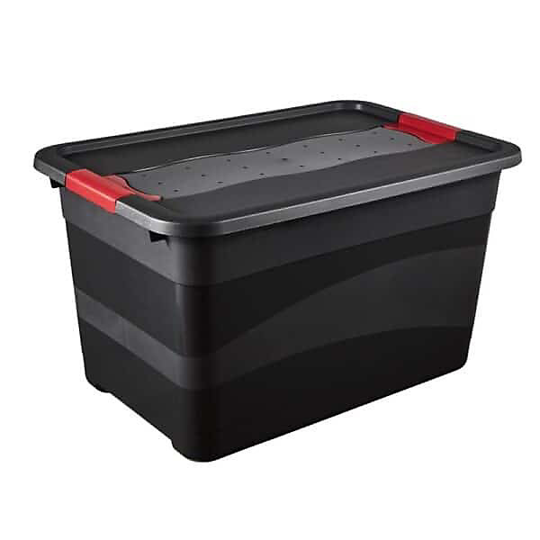 Caisse de rangement avec couvercle 52 litres - Rouge