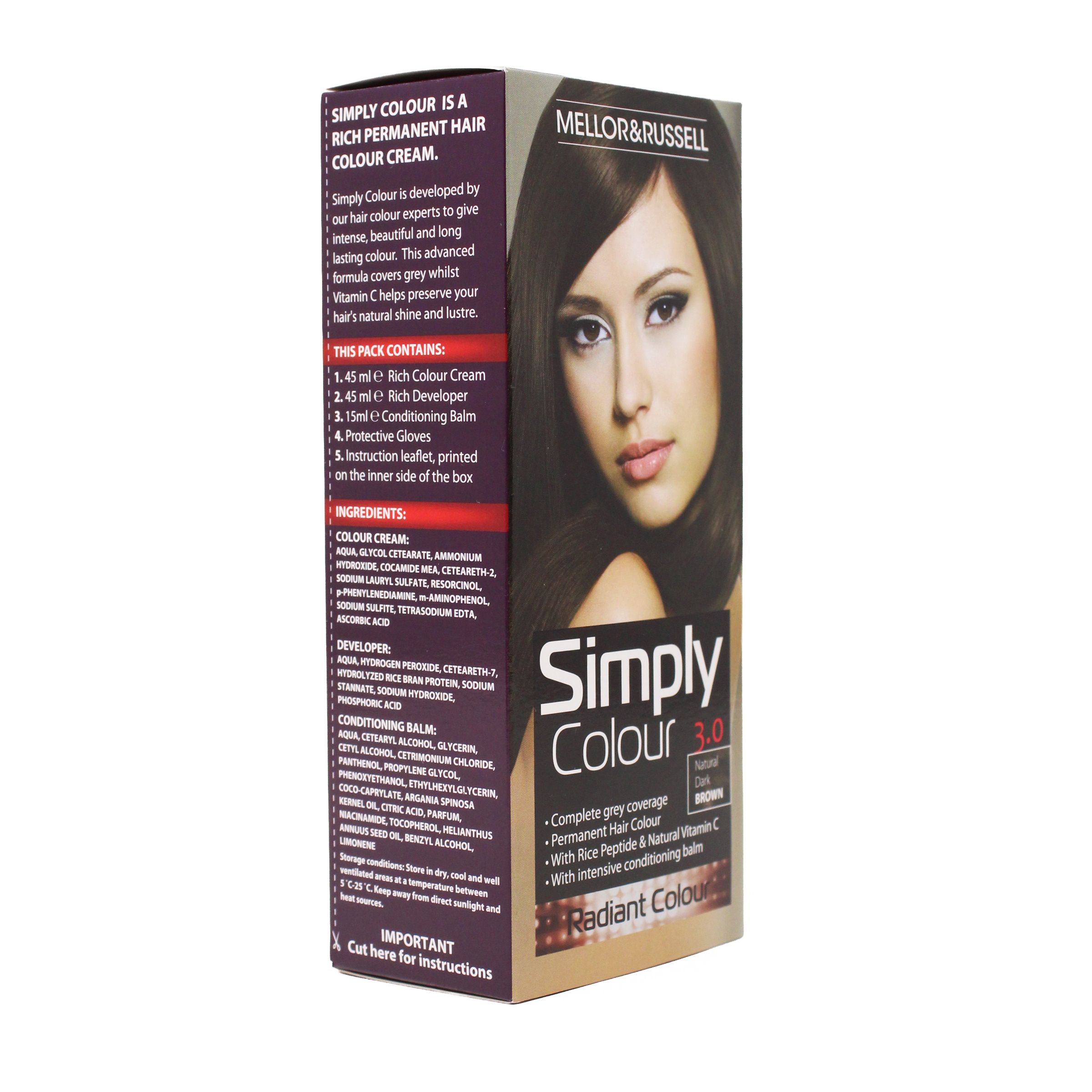 Simply Colour Permanent Hair Dye – Natural Dark Brown (3.0)