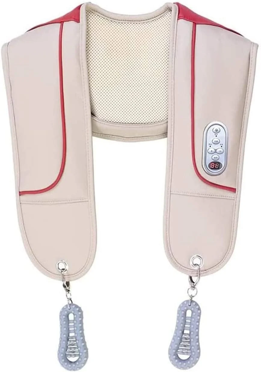 Heated neck massager, acupressure neck and shoulder massager pillow, portable electric back massager