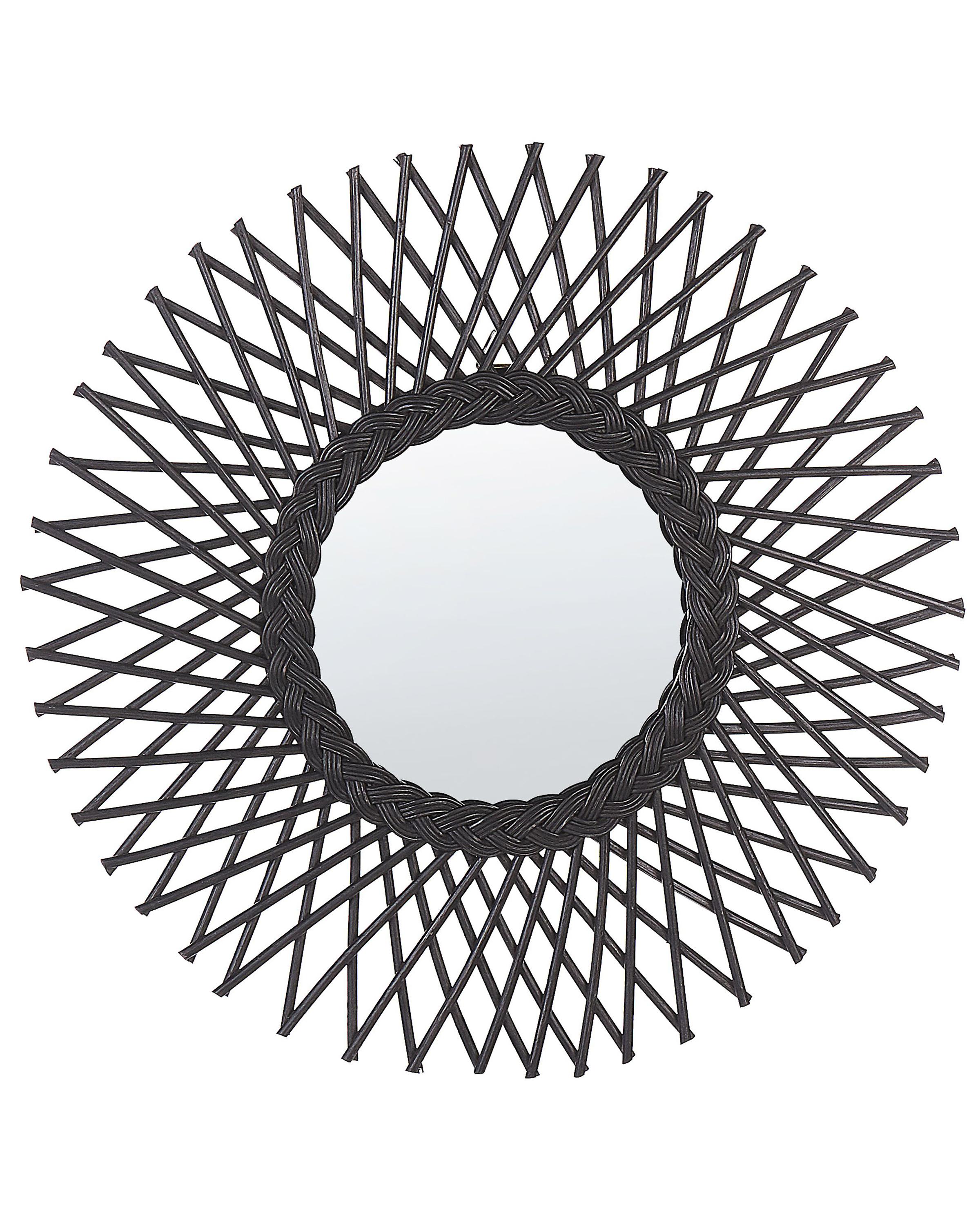 Wall Mirror TAGOLU 60 cm 60 cm Rattan Black