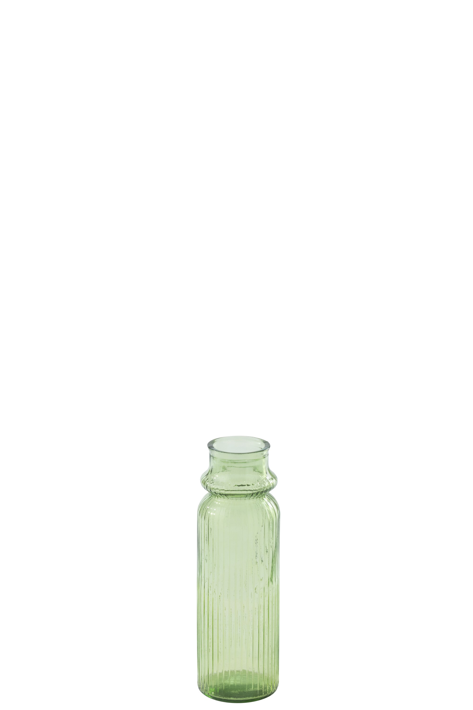 J-Line vaas Gestreept - glas - lichtgroen