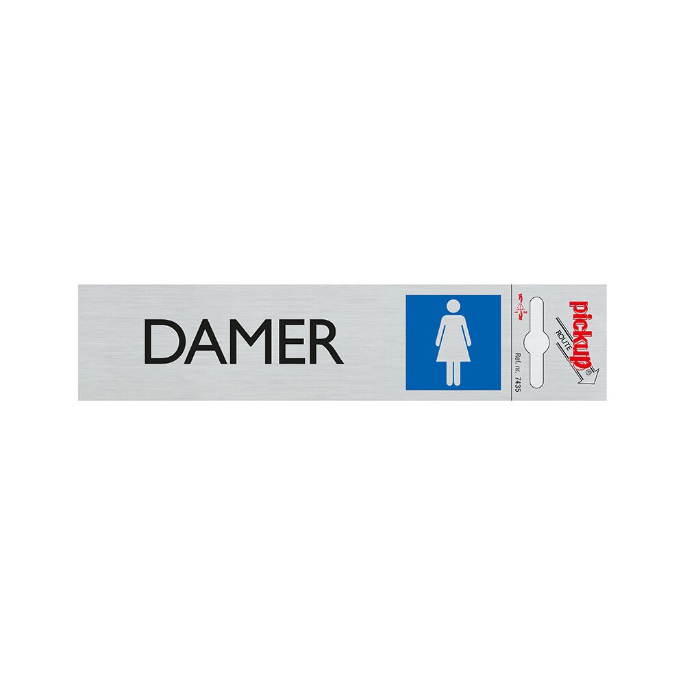 SKILT PICKUP DAMER ALU 165 X 44 MM