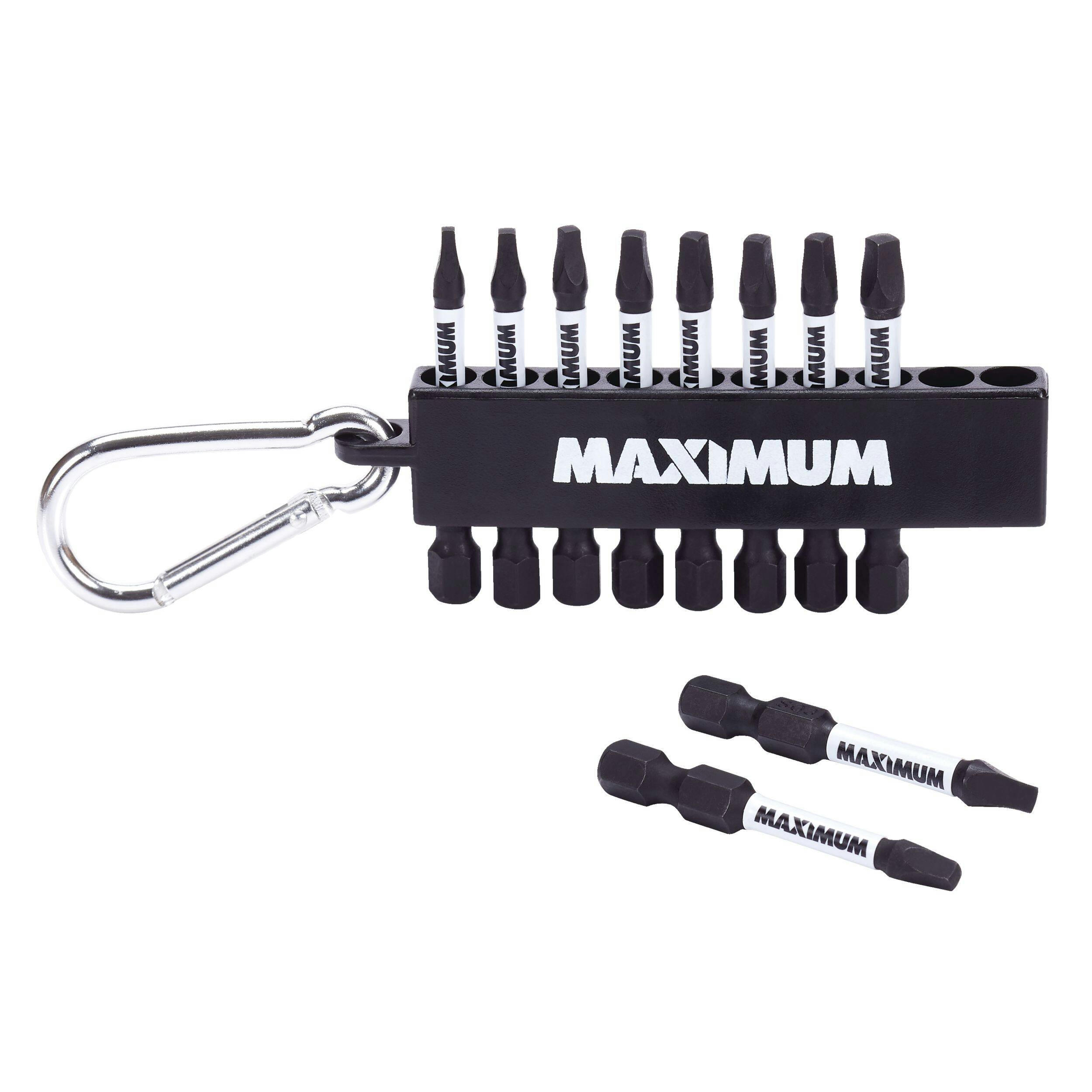 MAXIMUM Mix Square Head Carabiner Clip Set, 10-pc