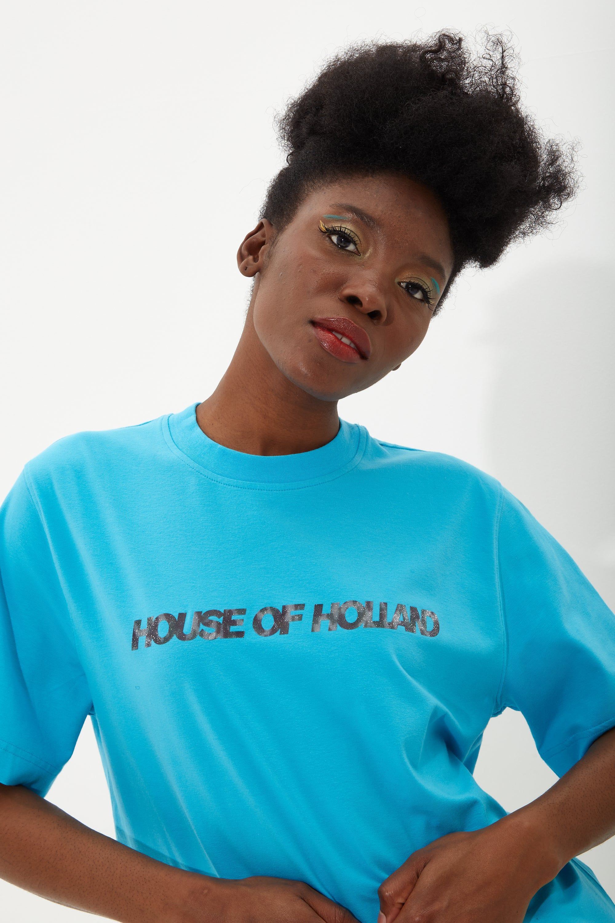 House of Holland Sky Blue Transfer Printed T-Shirt