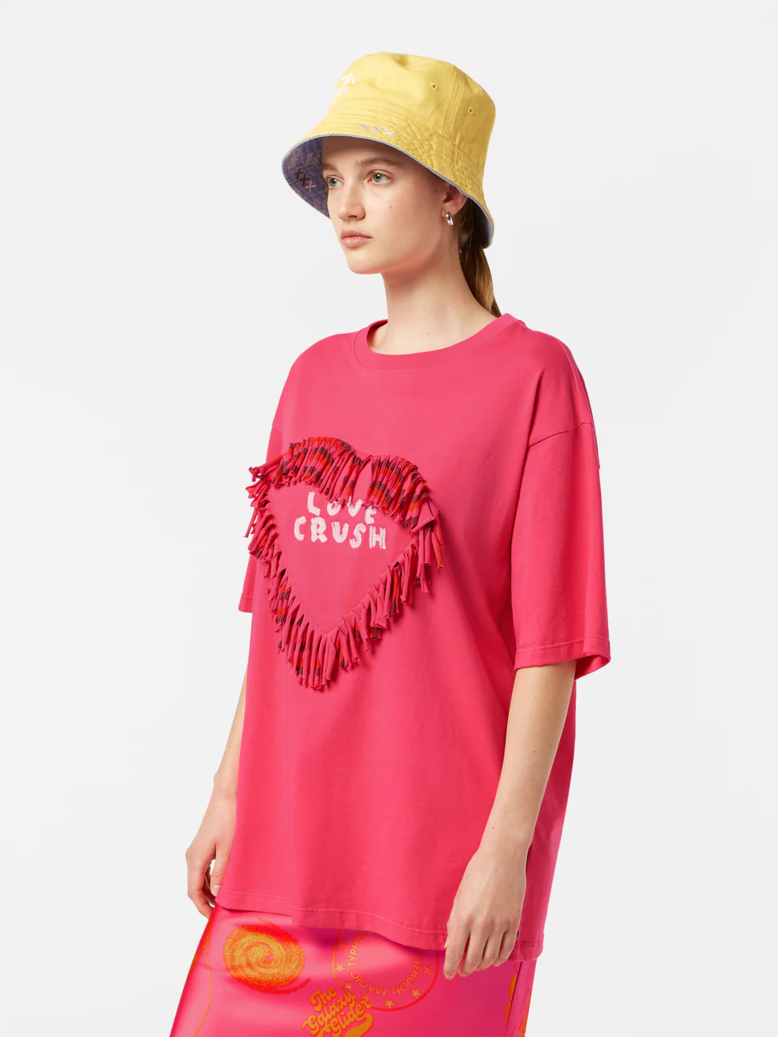 Love Crush Fringed Heart Oversized-Fit T-Shirt
