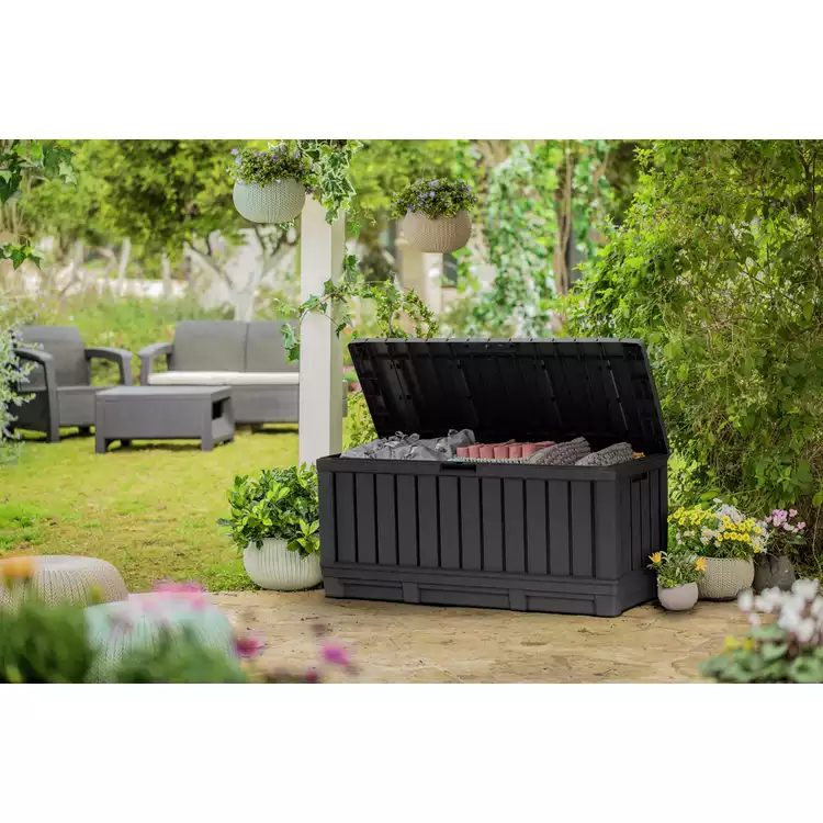 Keter Kentwood 350L Outdoor Garden Storage Box - Grey