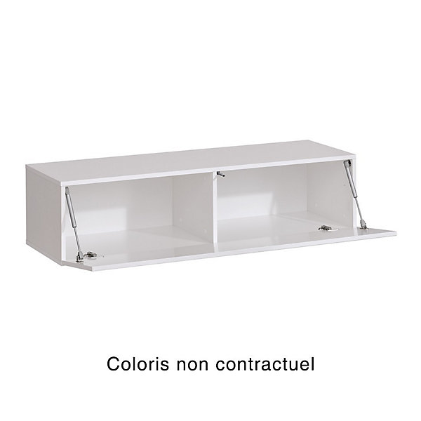Meuble TV suspendu 120cm coloris noir collection SWITCH. Finitions brillantes.