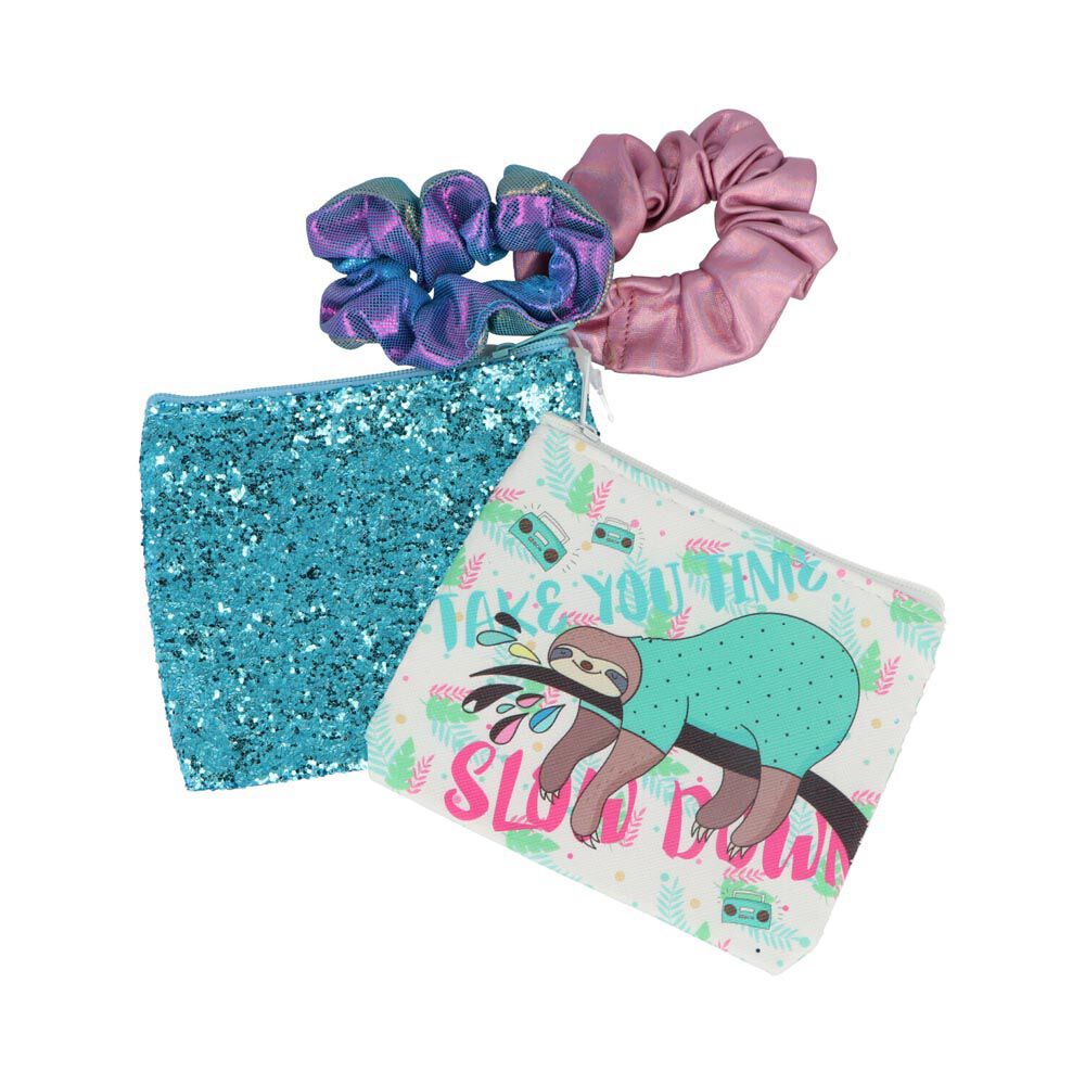 Pochette à cosmétique x2   élastique assorti x2