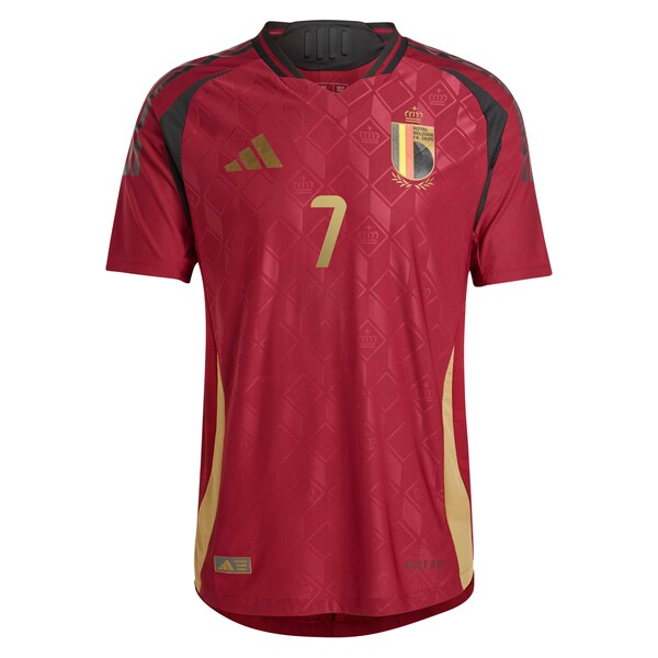 Kevin De Bruyne Belgium National Team adidas 2024 Home Authentic Player Jersey - Burgundy