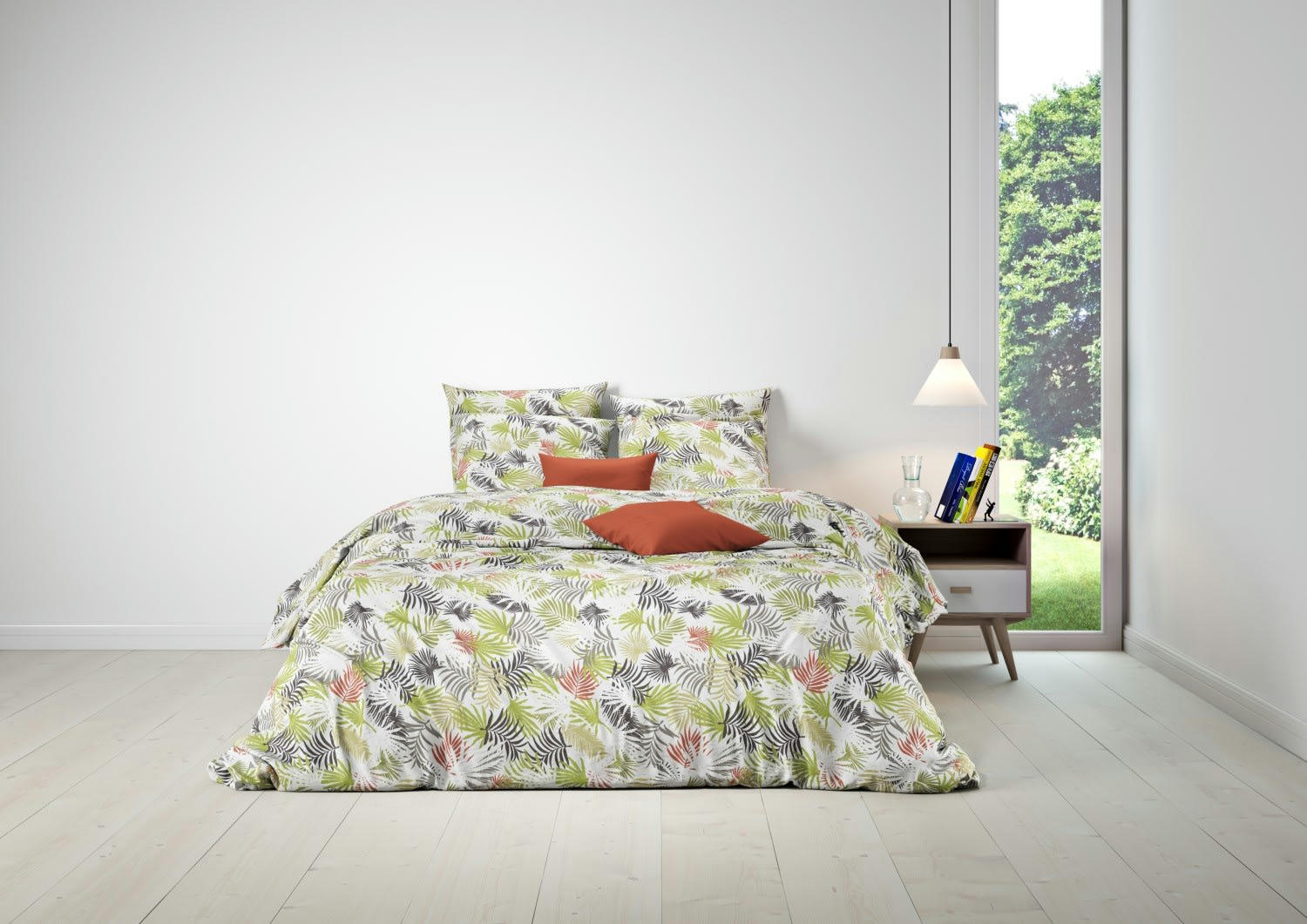 TOKYO - Parure housse de couette coton vert 220x240 cm