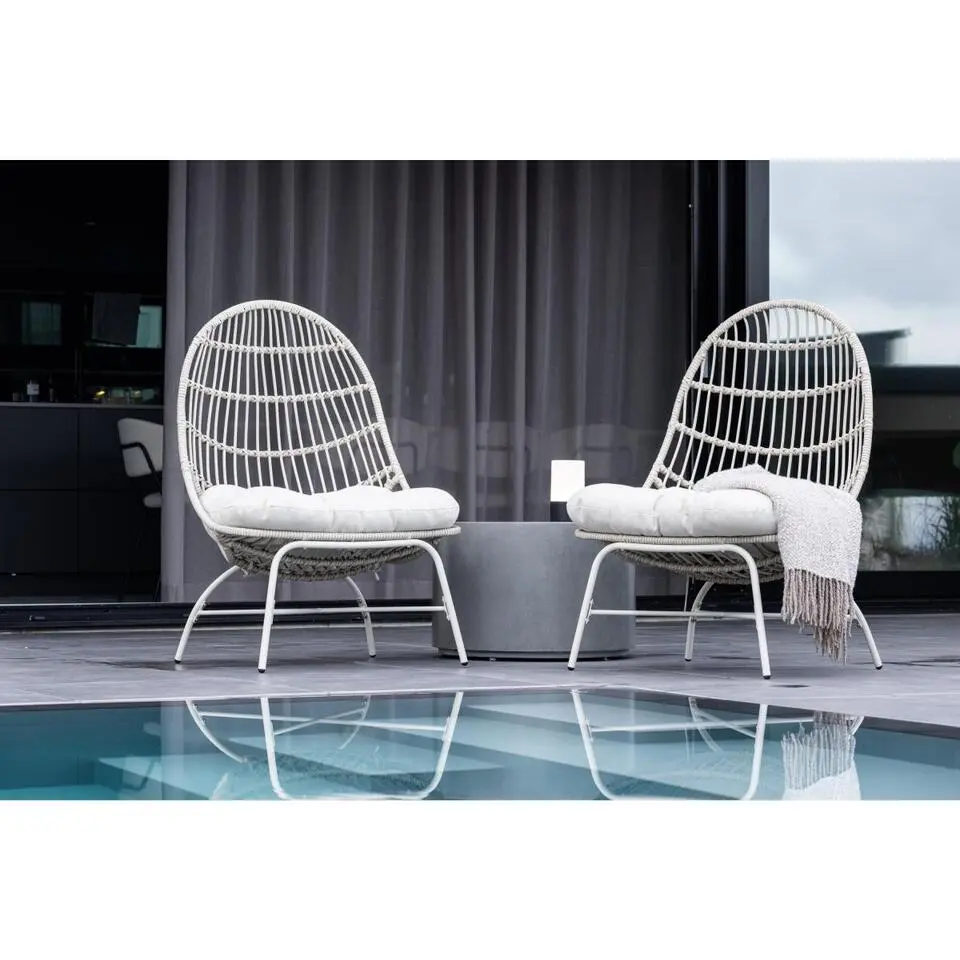 Svea - Ines outdoor loungestoel - wicker - wit