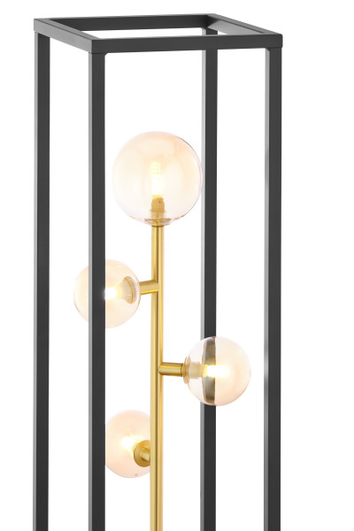 Lampa stojąca NEPTUN nowoczesna czarno-złoto-bursztynowy 2xG9x15W Jupiter