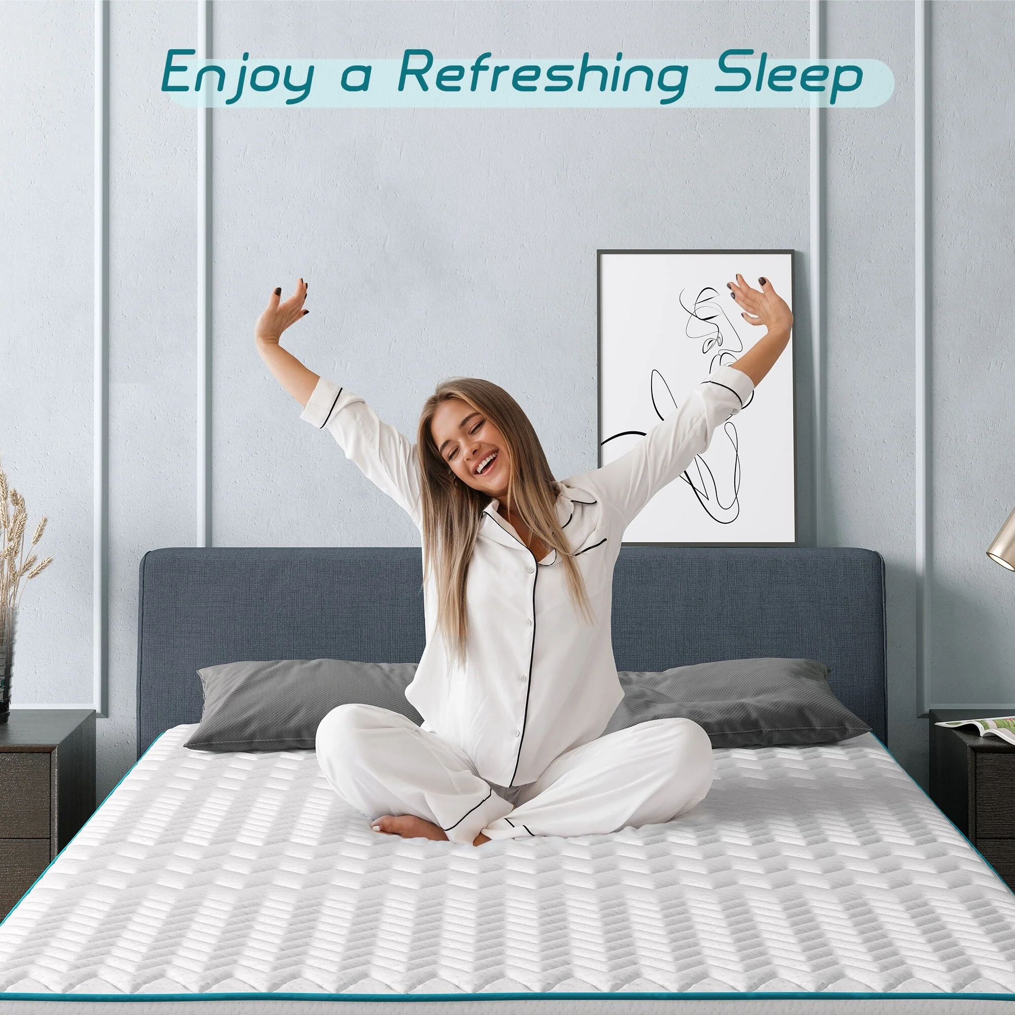 14 Inch Queen and King Memory Foam Hybrid Mattress,Medium Firmness,Edge Support Mattress in a Box