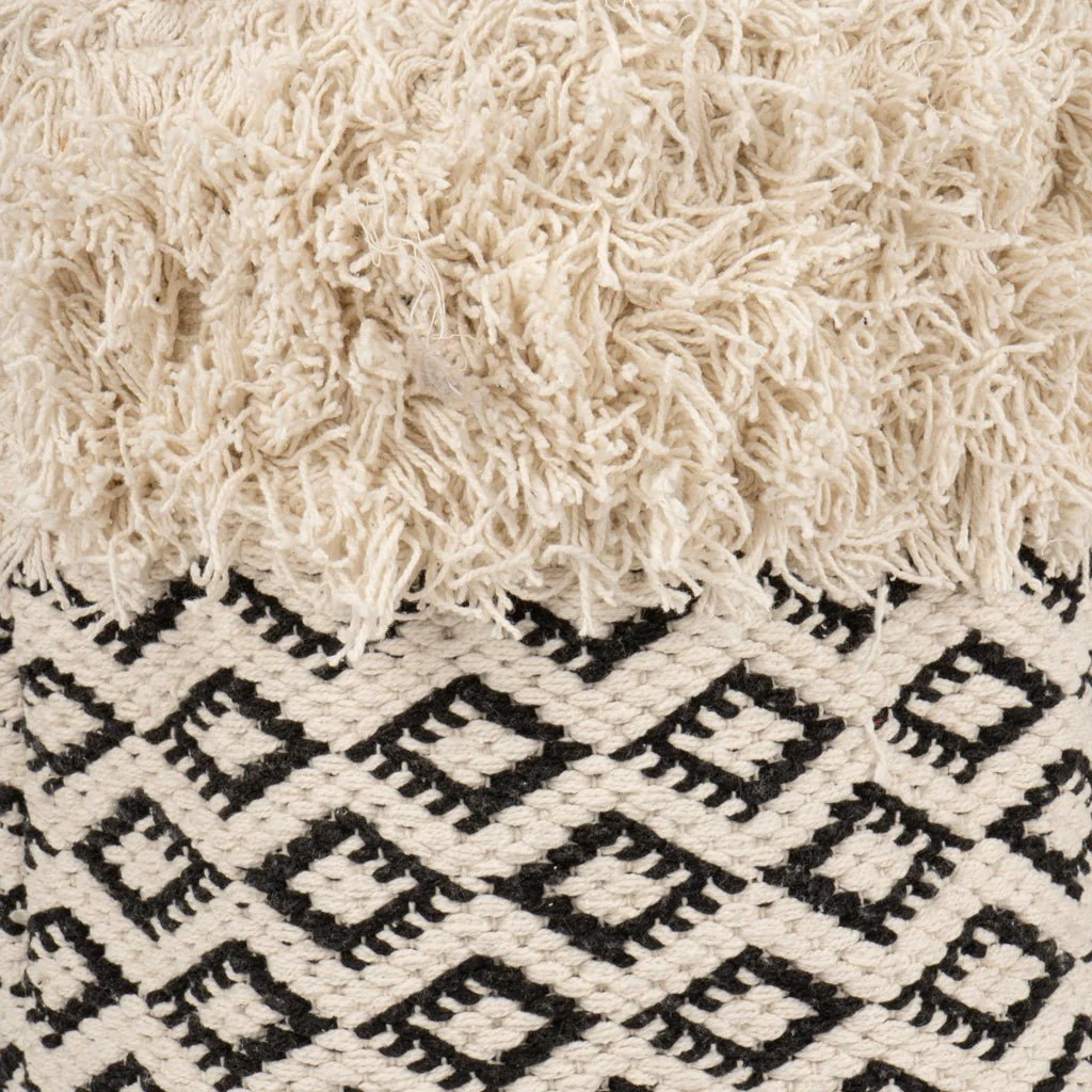 Cesto Algodão Padrão Preto e Branco LIZA