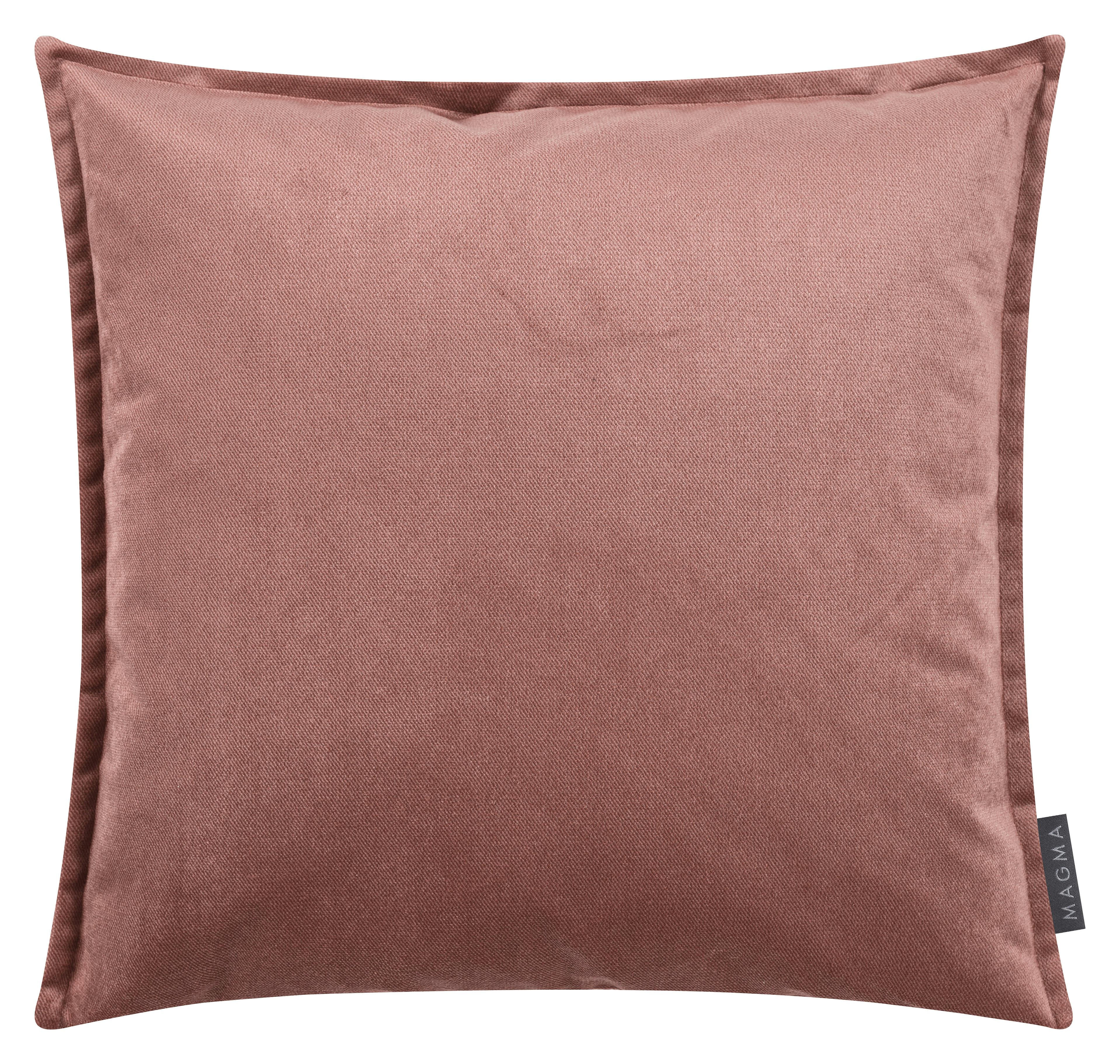 MARLA - Housses de coussin velours avec volant piqué vieux rose 45x45-Lot de 2