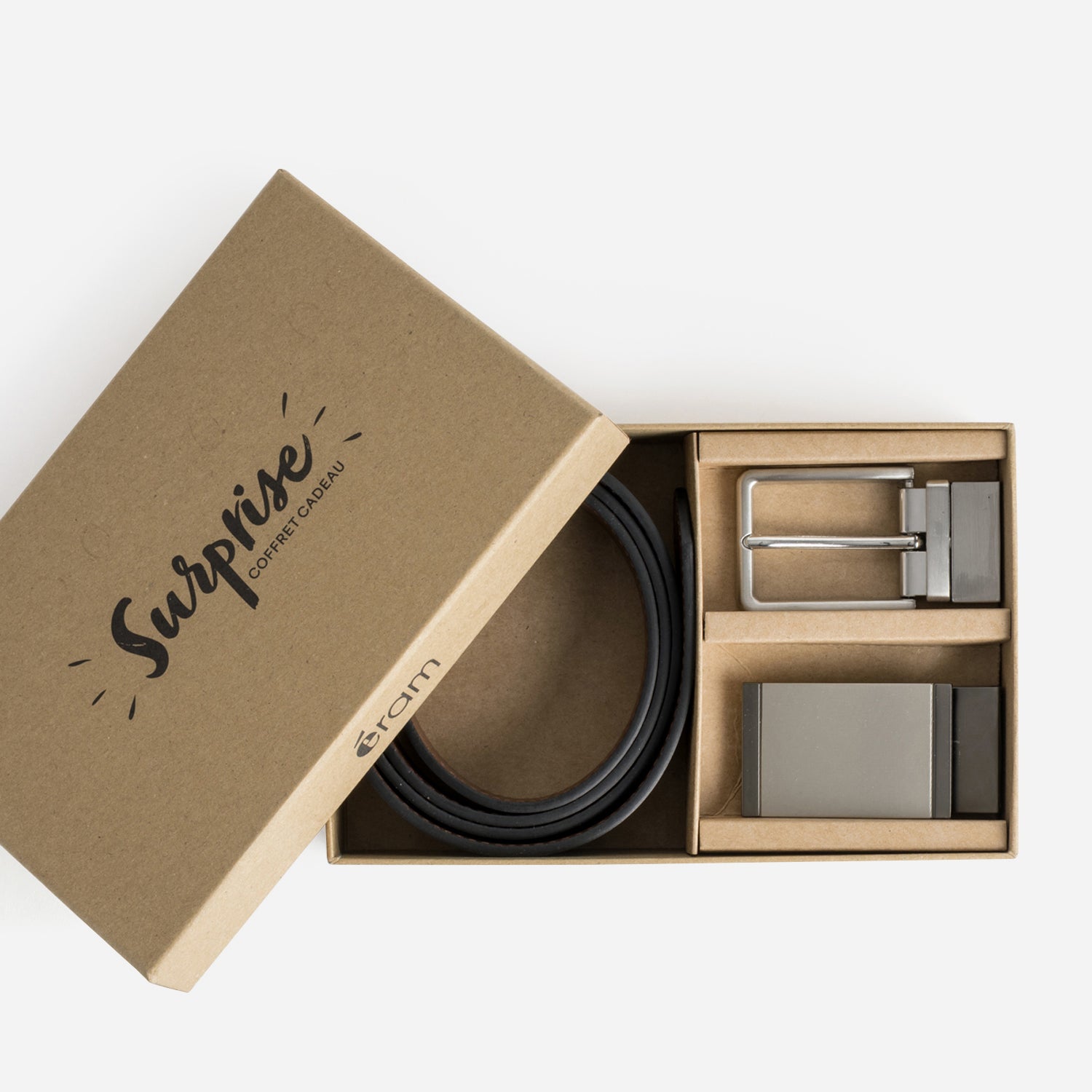 Ceinture noire Homme avec boucle amovible