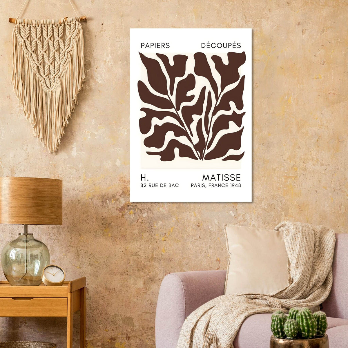 Artfulprints Poster Matisse – Seabed shapes brown  - 70x100 cm - Bruin