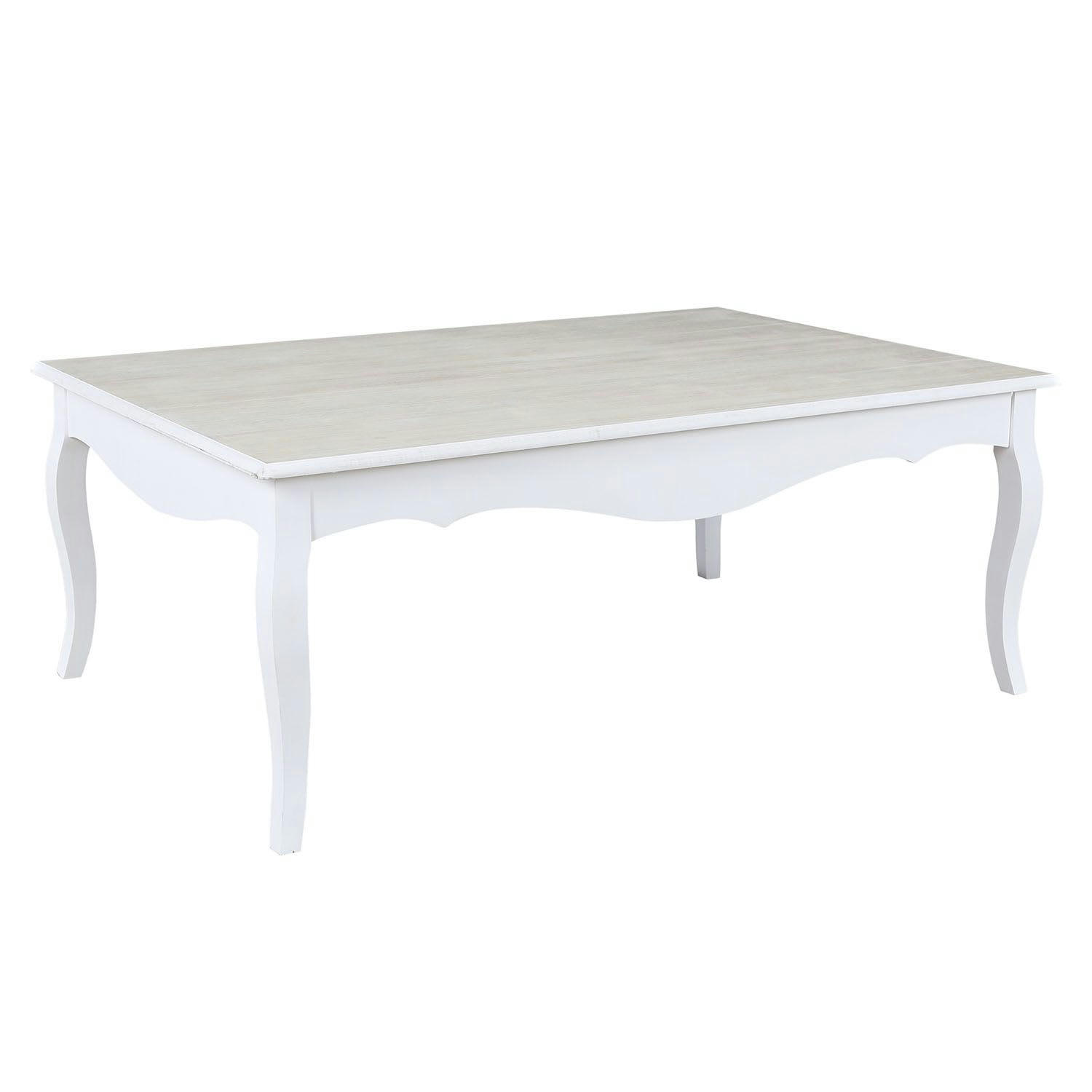 VICTORIA - Table basse en bois design romantique blanc