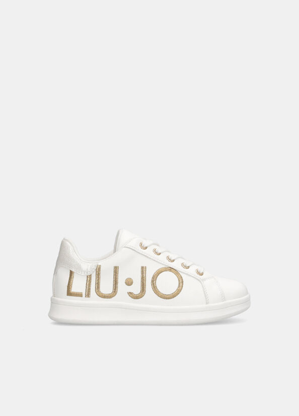 Sneakers con maxi logo glitter