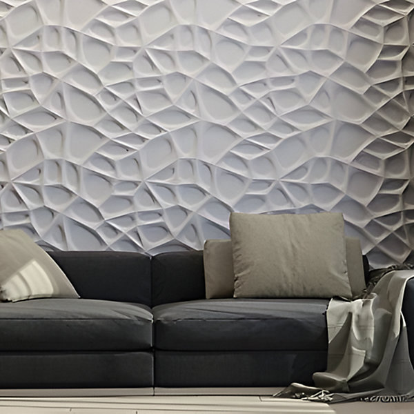 Panneaux de plafond et panneaux muraux Decoratif 3D Lake Blanc 12m² / 48pièces