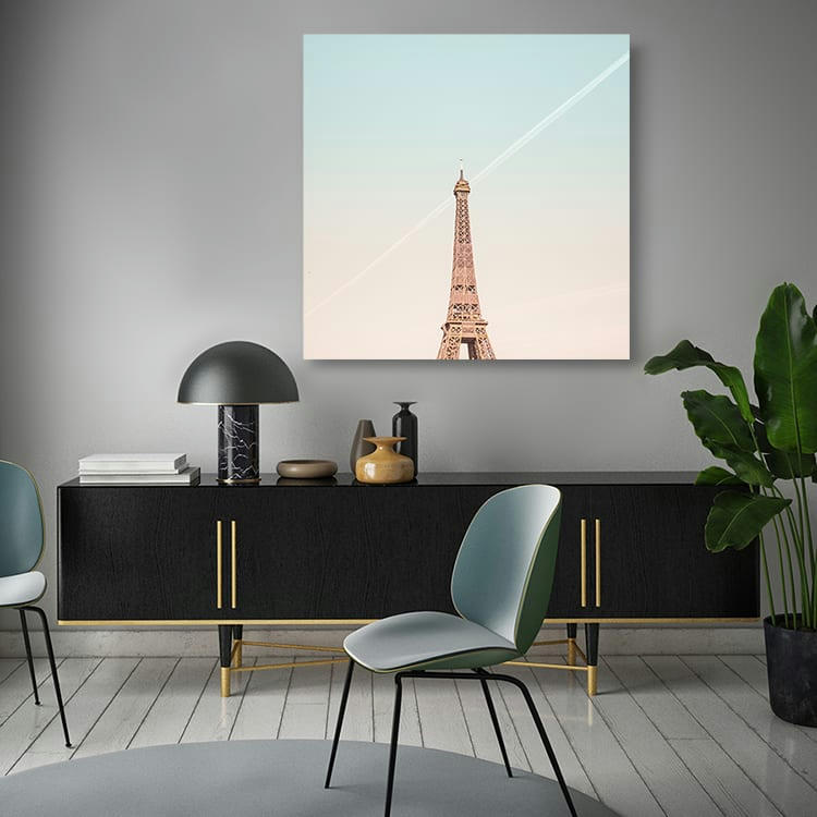 DIAGONALE DE FER - Photographie d'art de Laura Sanchez 40x40 cm sur plexi