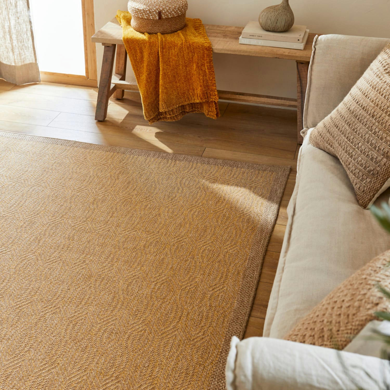 SLEÏA - Tapis intérieur et extérieur naturel 120x170cm