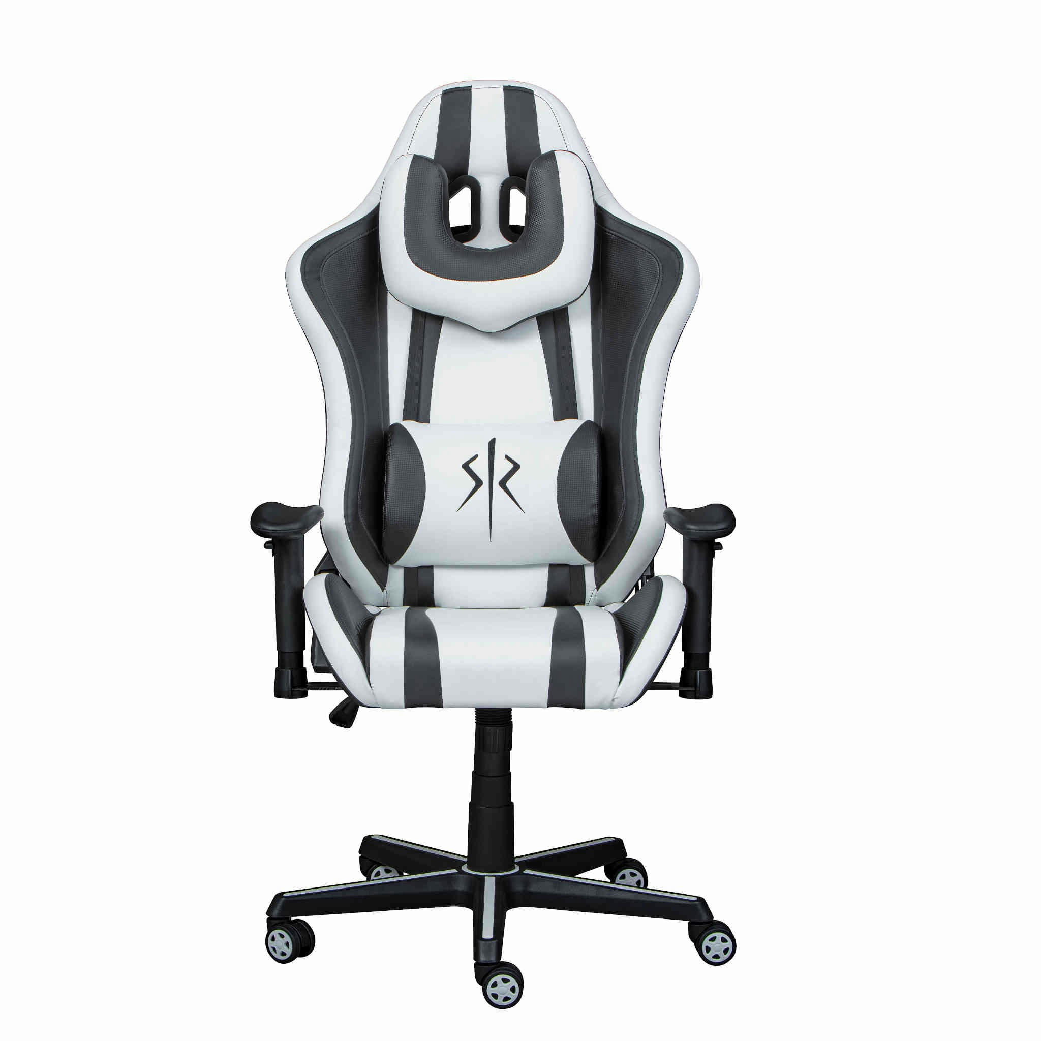 - Fauteuil de bureau réglable blanc et noir