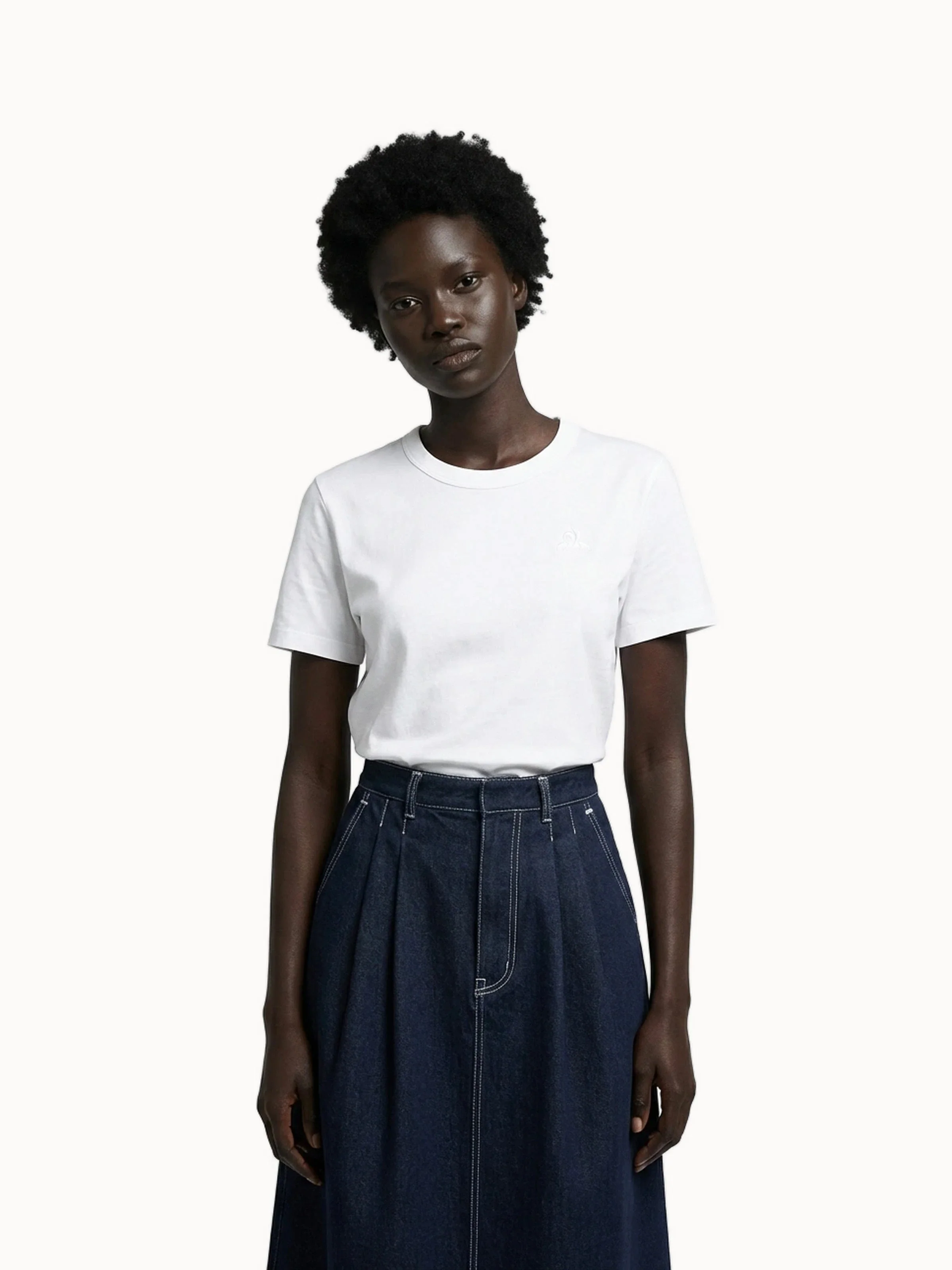 T-shirt Essentiel en jersey avec logo brodé ton sur ton