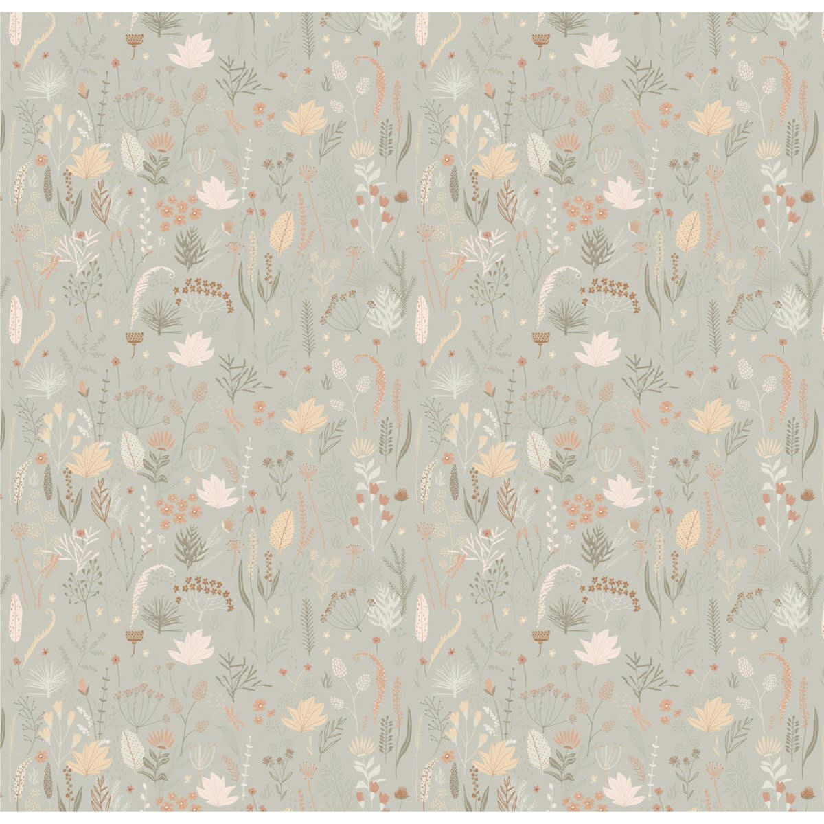 SIDONIE - KAKI - Papier peint panoramique motif imprimé Multicolore 288x280cm