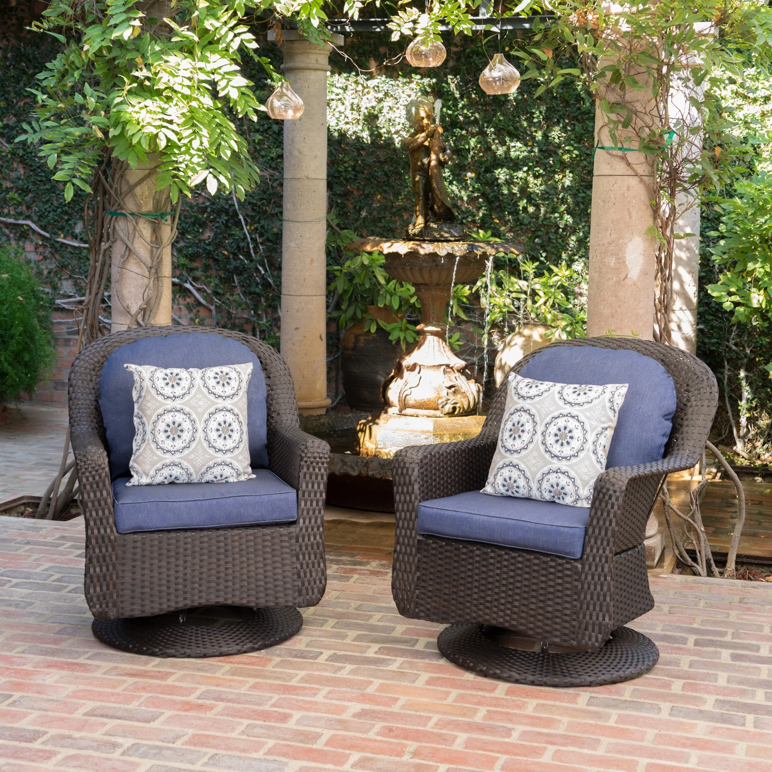 Liam Outdoor Wicker Club Chair (Set of 2) by Christopher Knight Home