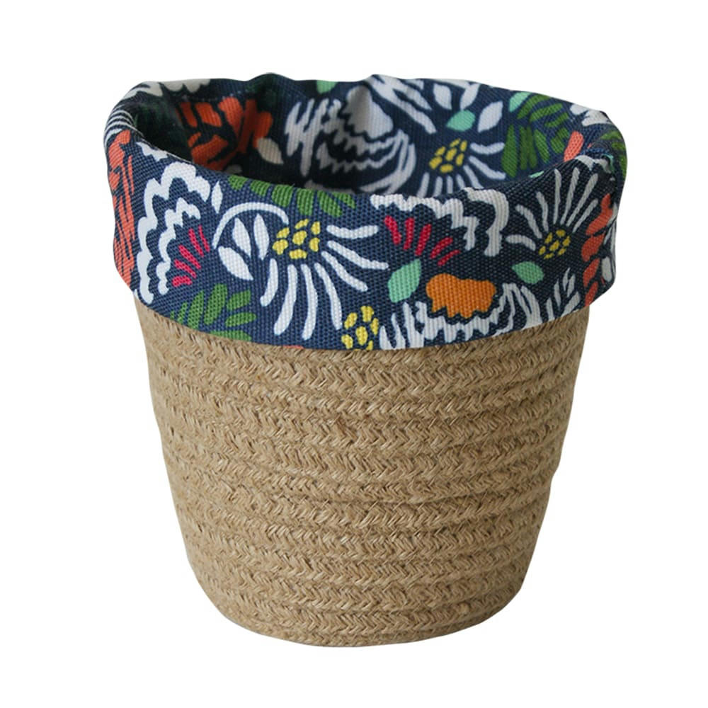 - Panier de rangement en corde en coton bleu 15x17x1cm