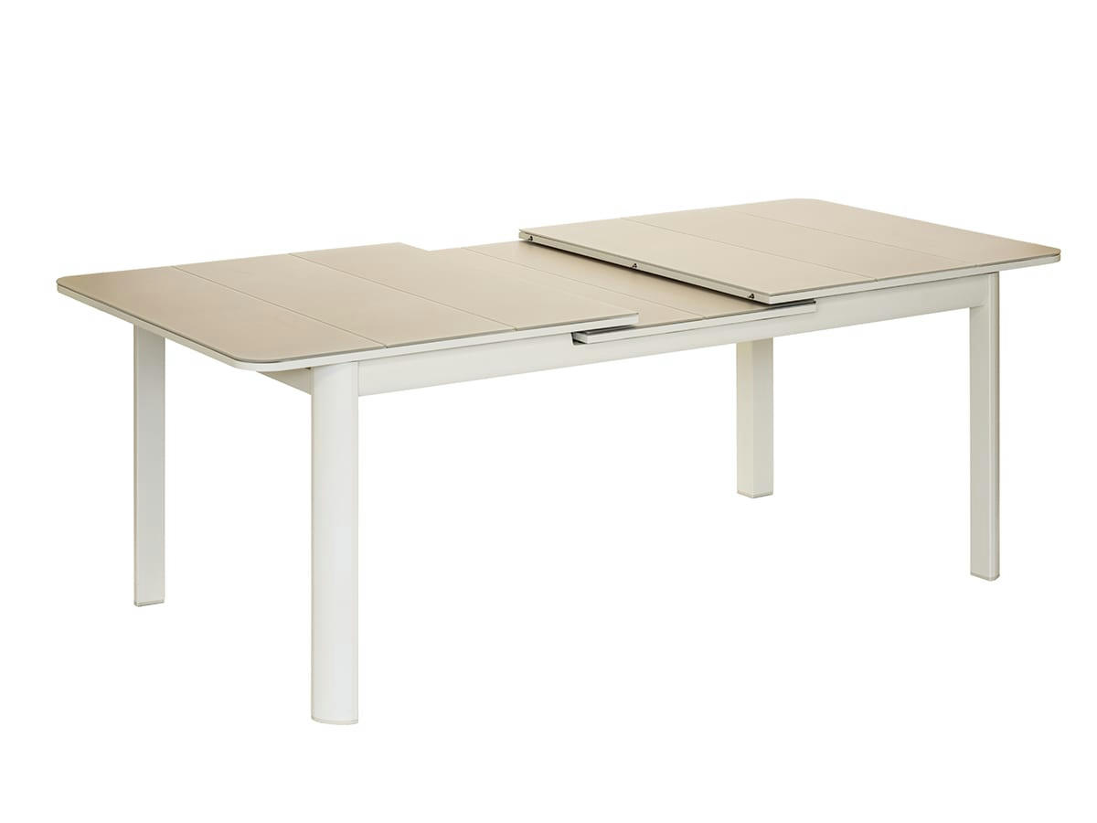 MILOS - Table de jardin extensible 8/10 places en aluminium beige