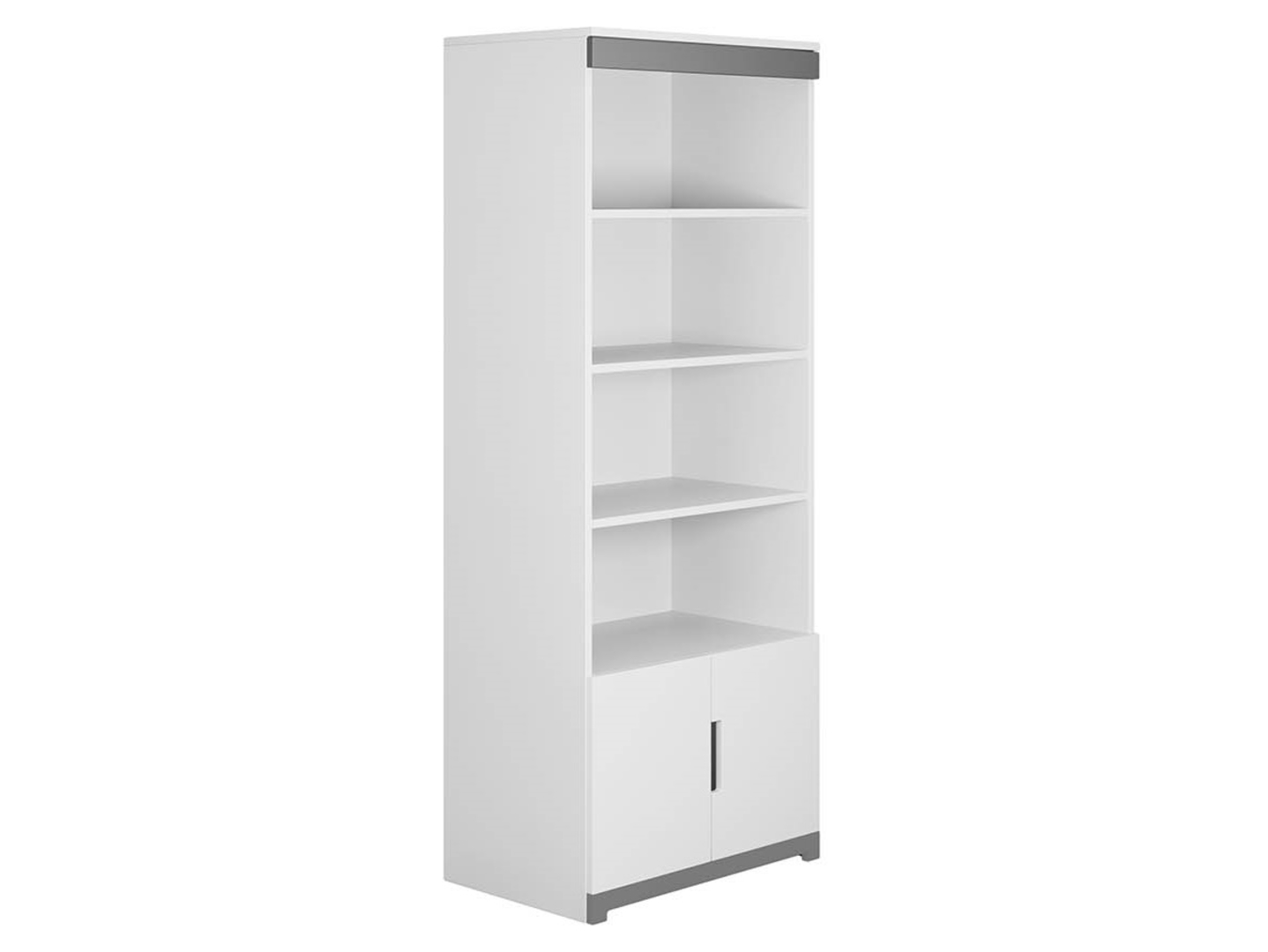 RegałTomi 70 cm z 2 drzwiami i 4 półkami biały
