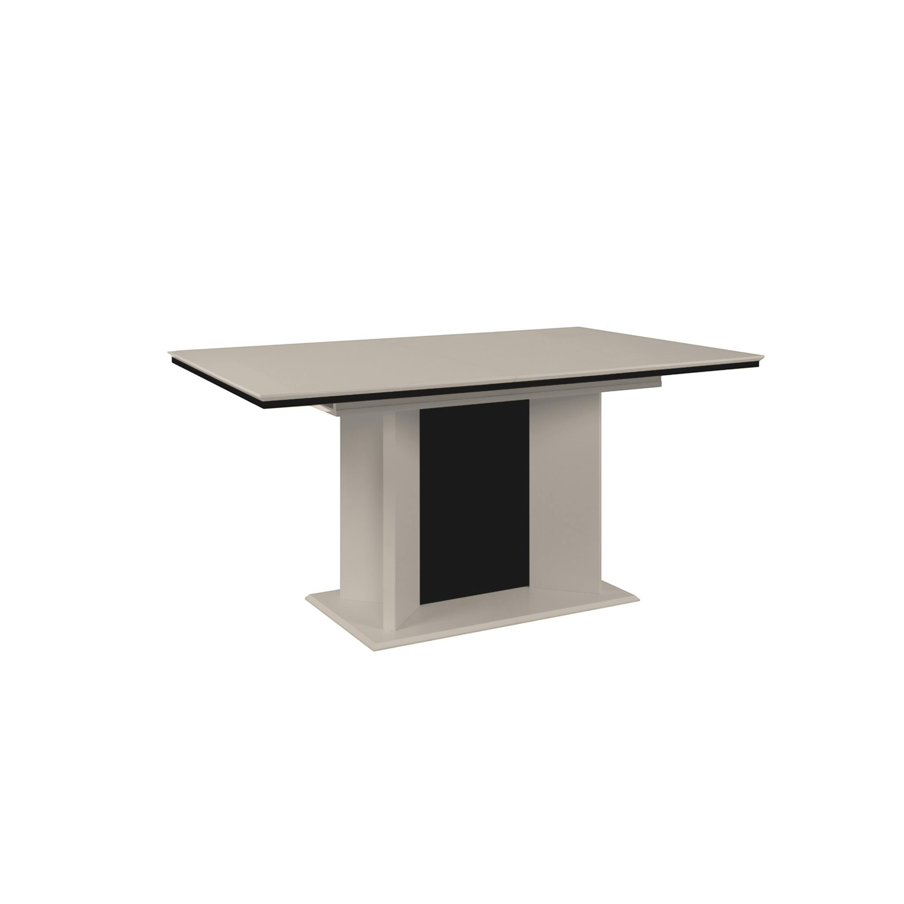 Table à manger extensible beige à pied central 160-200 cm ALVA