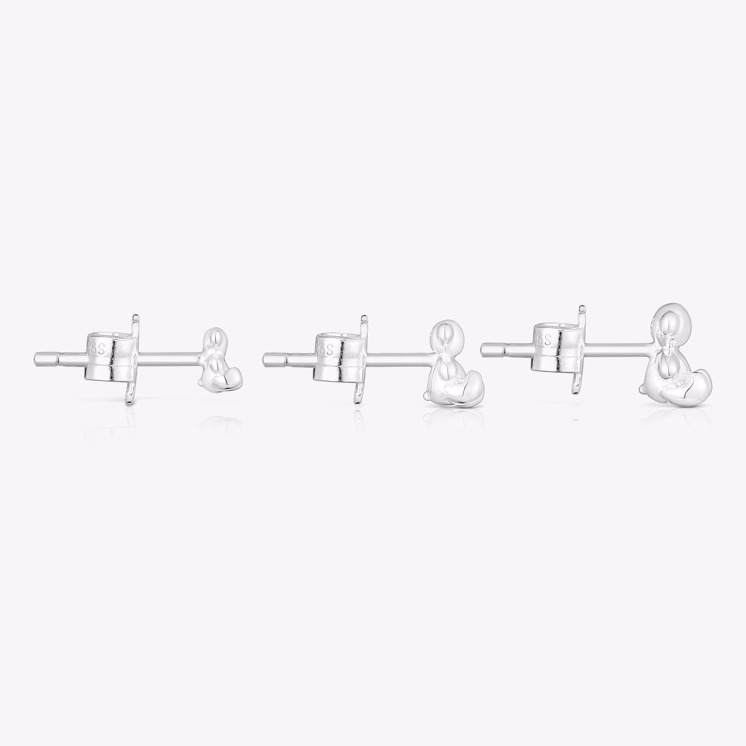 Pack de pendientes de plata oso Bold Bear