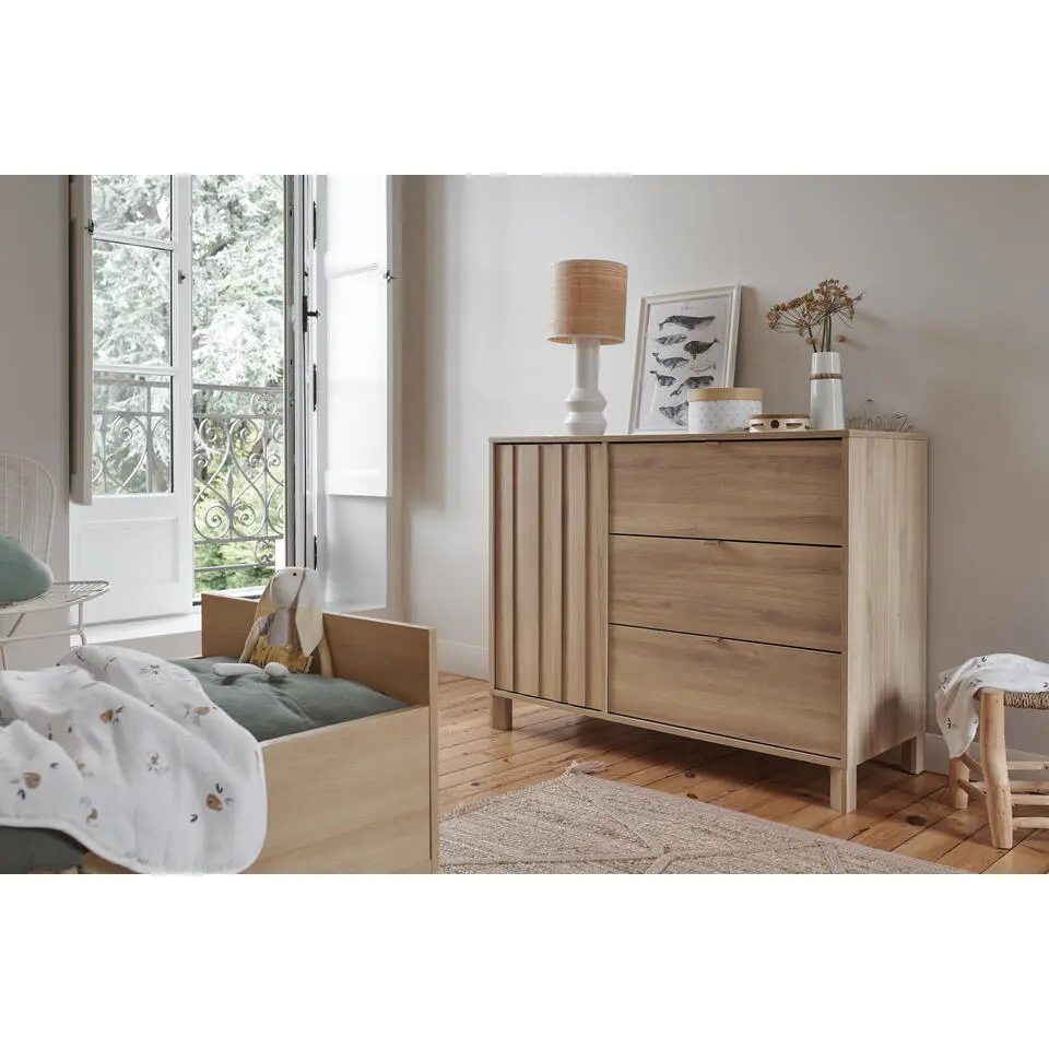 Commode Calypso - 113 x 45 x 86 cm - Beech Oak-design