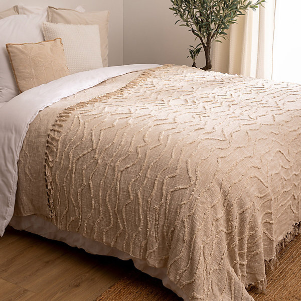 Dessus de lit Daisy 240x260cm beige - Atmosphera