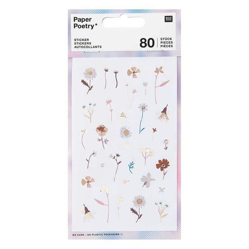 COULEURS TERRE - Stickers floraux 80 pièces