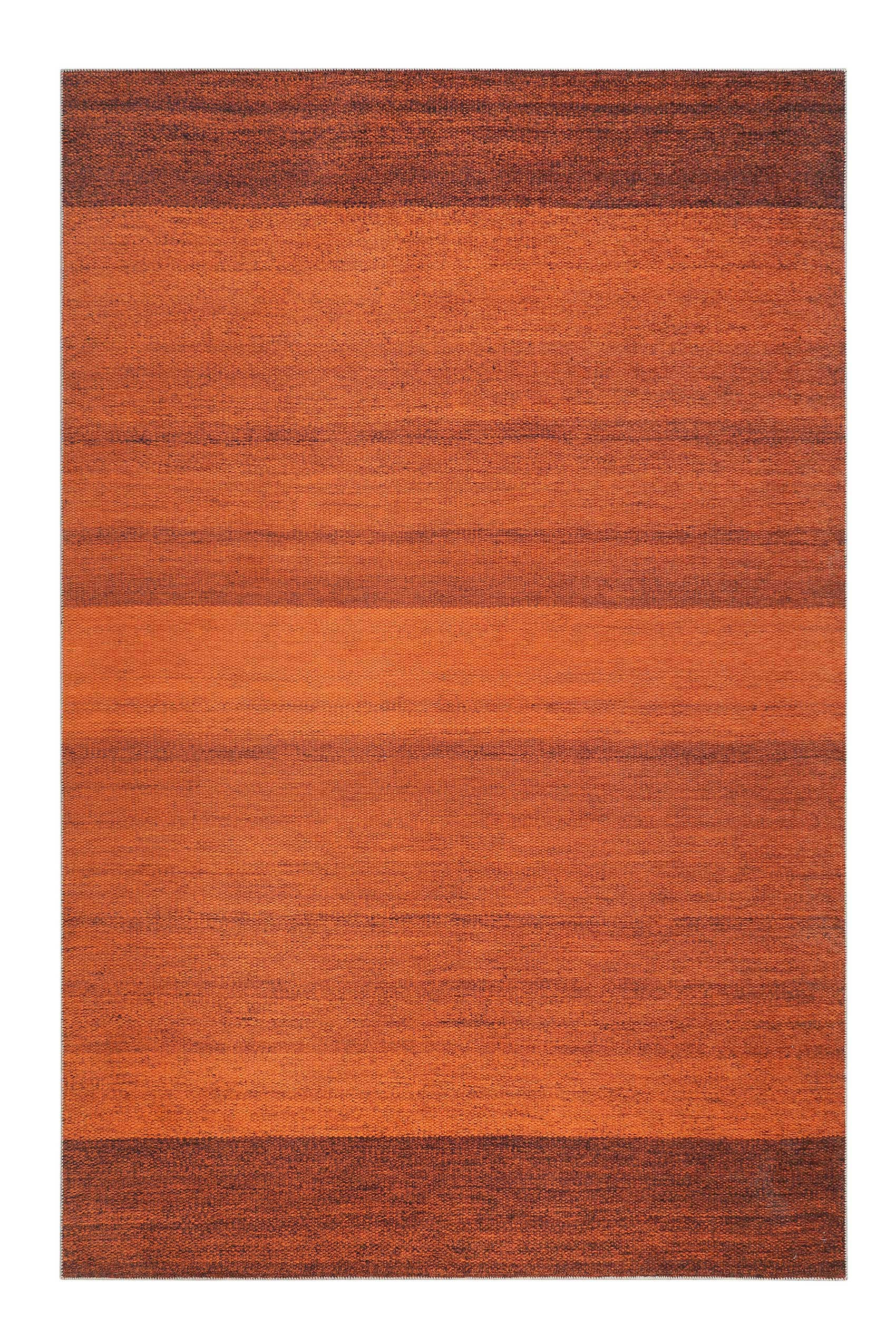 PERRY - Tapis design tissé plat dégradé de brique orangé 120x170