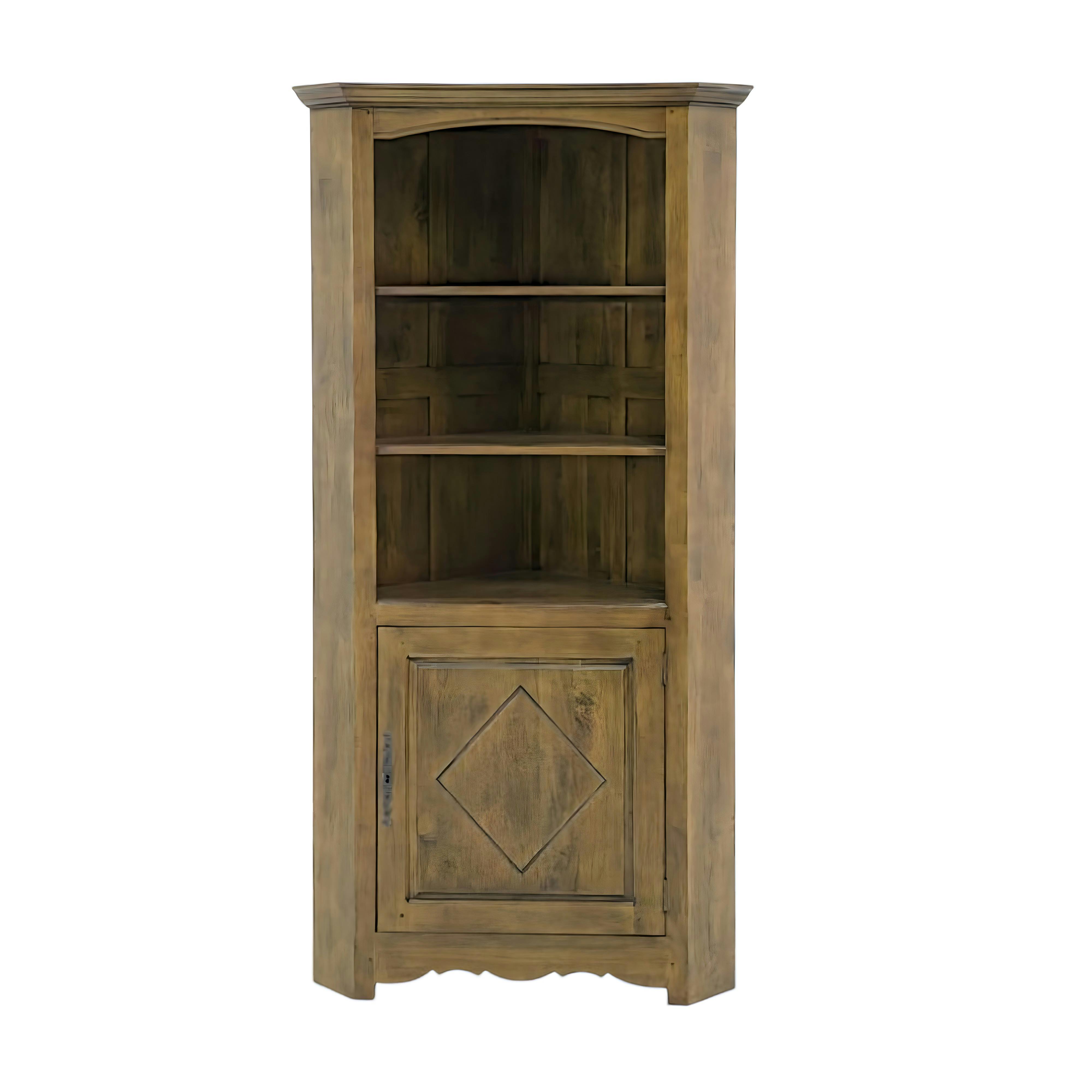 Buffet / Vaisselier d'angle Hévéa 1 porte, 3 niches 96x60x190cm TRADITION