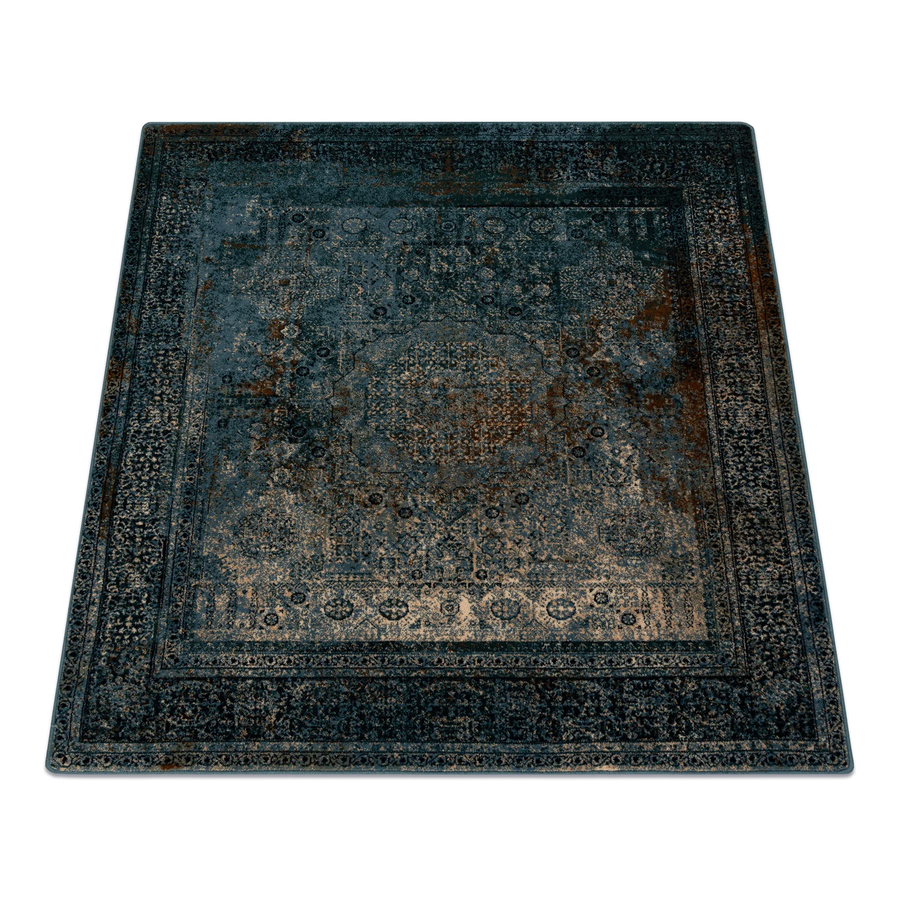 Dywan wełniany OMEGA MAMLUK Kwadrat - Rozeta vintage ciemny 135x135 cm